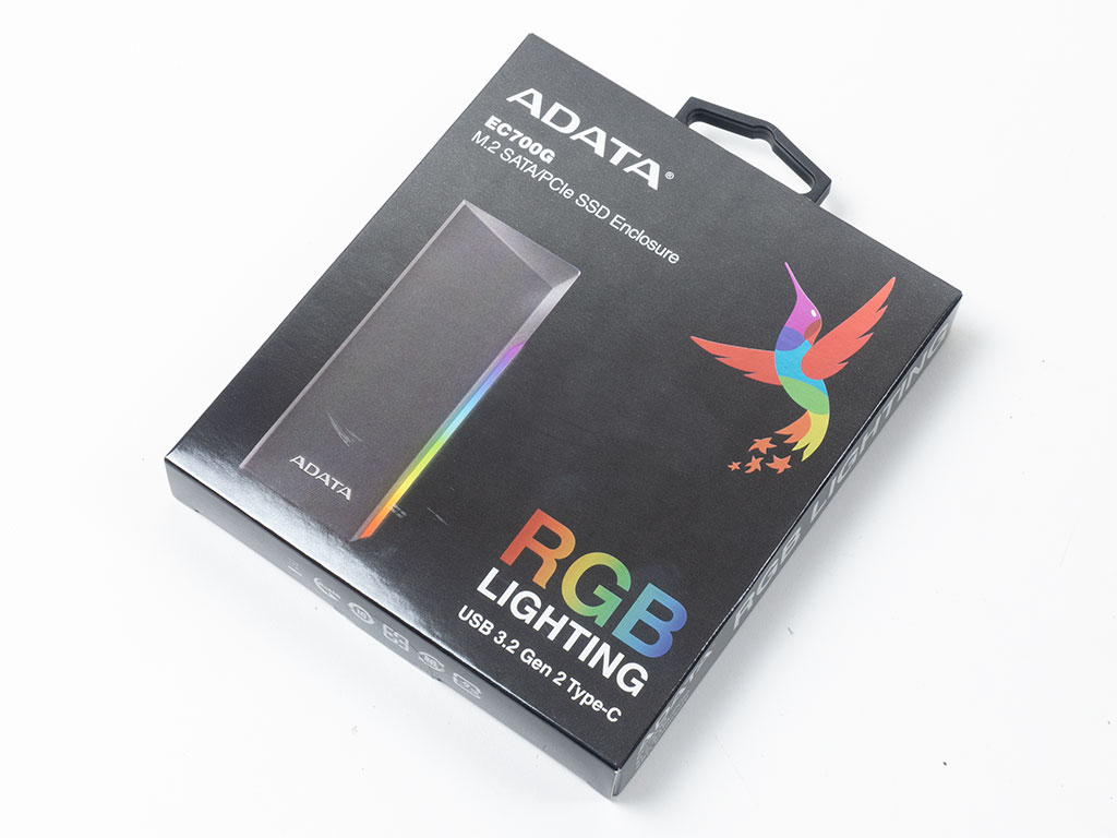 Rack SSD M.2 NVMe USB 3.2 Type-C RGB ADATA EC700