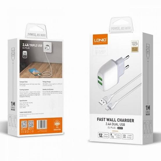 CHARGEUR LDNIO 2USB A2219.SANS-CABLE