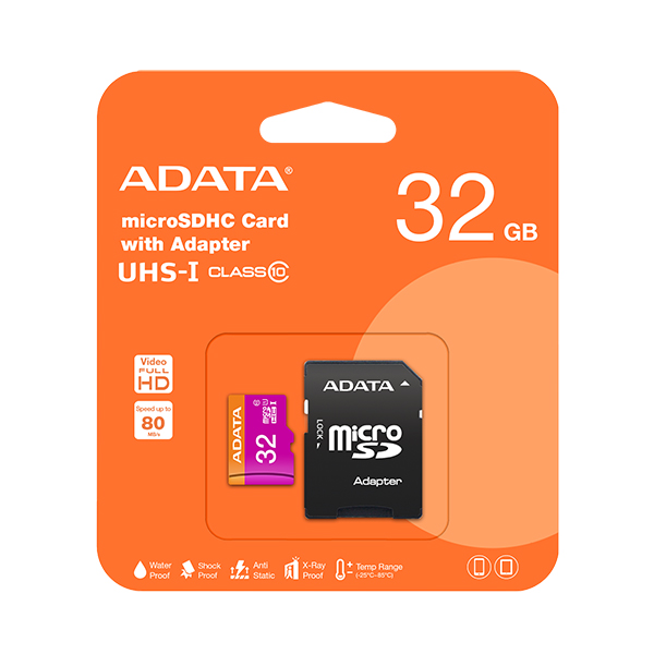 Carte Mémoire ADATA microSD C10 32GB + Adaptateur