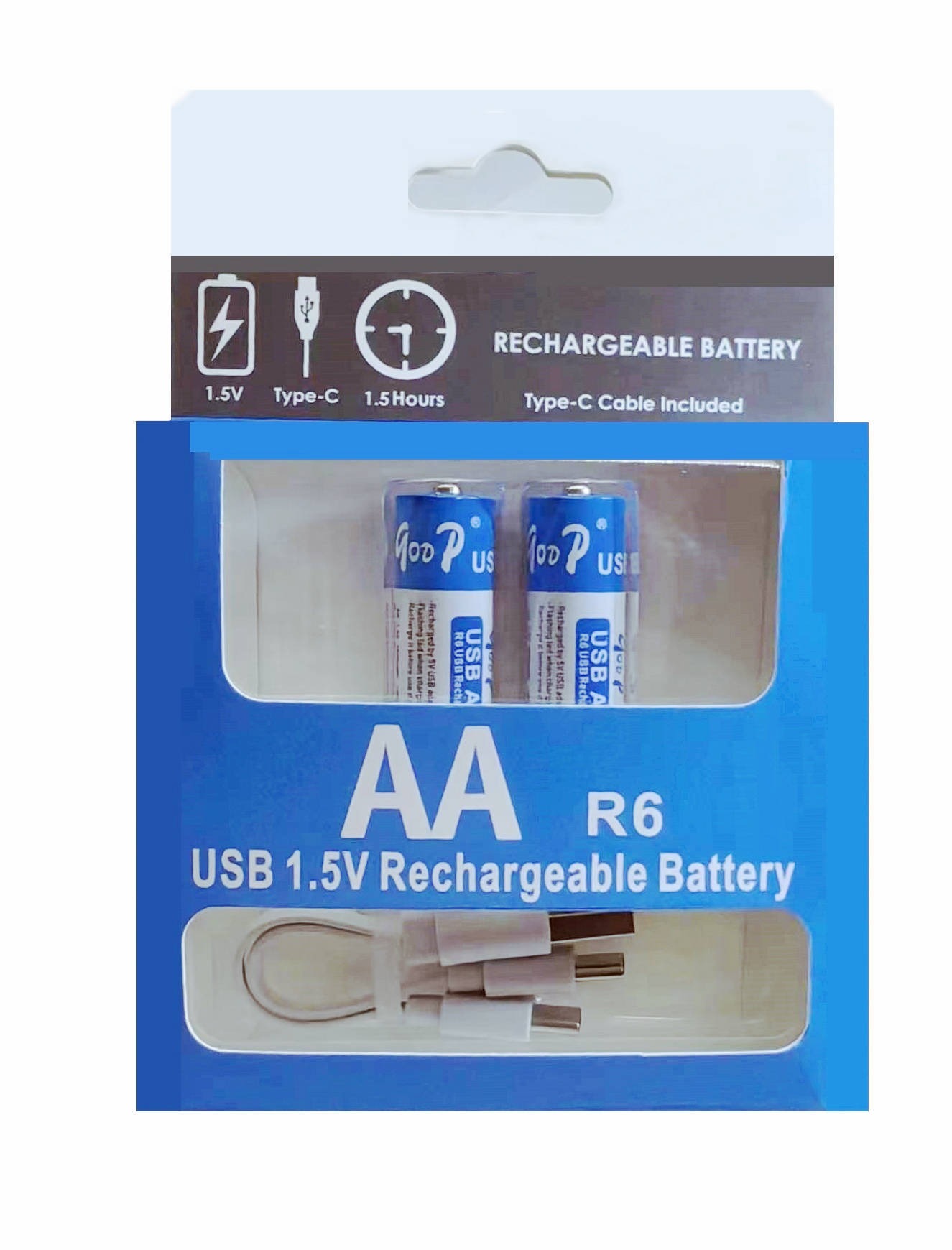 Pack 2 Piles R06/AAA Rechargeables 2300mAh Goop