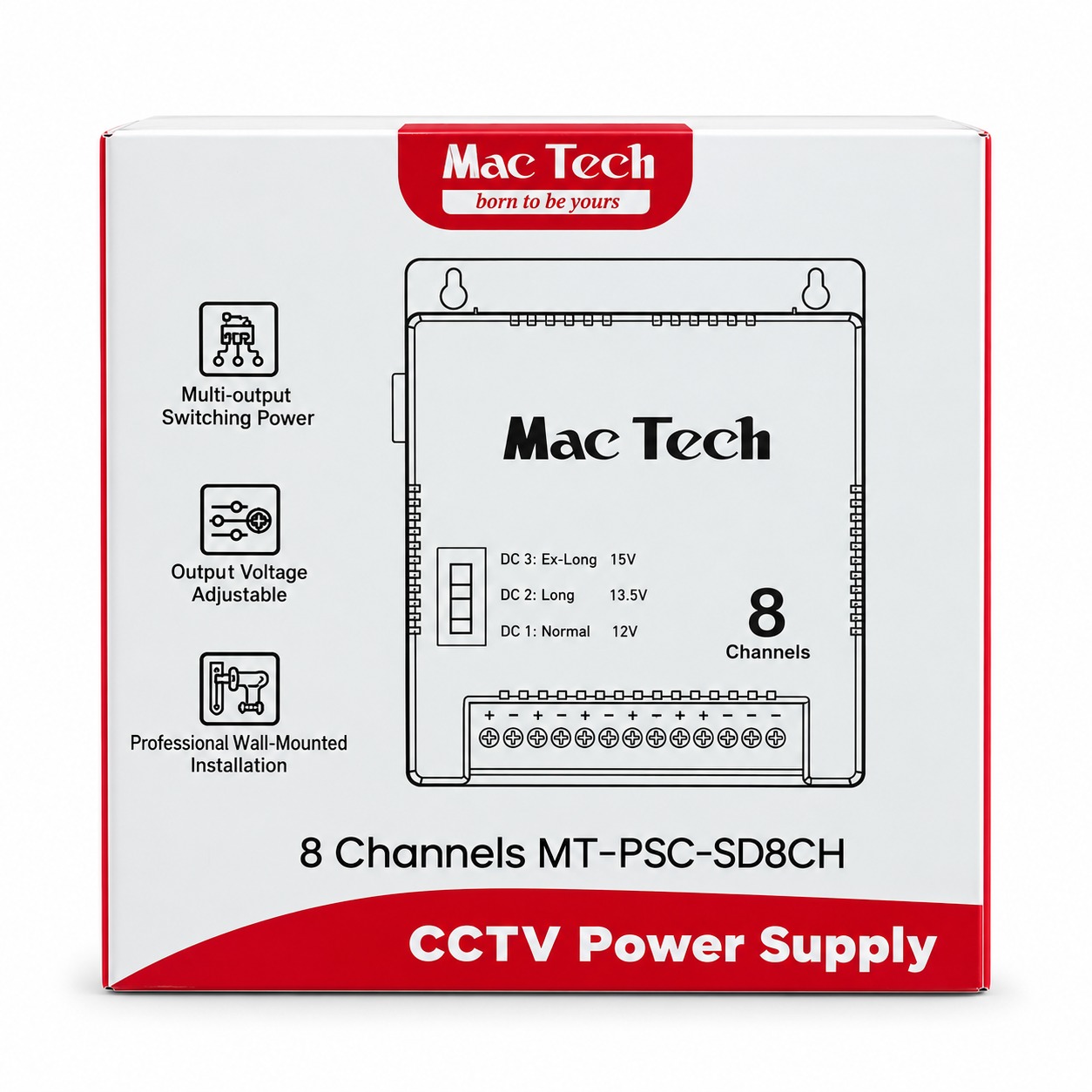 Alimentation Caméra 8P PSC-SD8CH MAC TECH