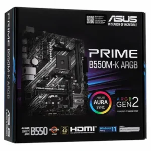 Carte Mère Asus AMD Prime B550M-K 2 slots ARGB